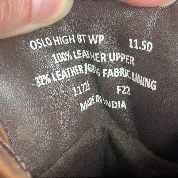 Ralph Lauren Polo Genuine Leather Boots Men 11.5 Brown Hiking Lace Up Buckle NWT - Picture 6 of 6